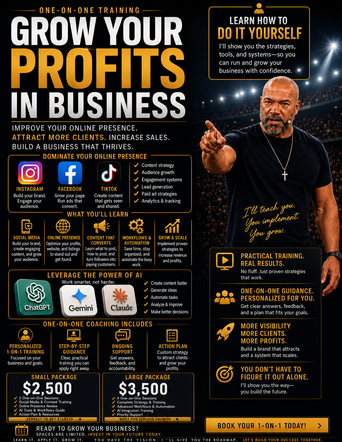 One-on-One Coaching — Grow Your Profits in Business flyer